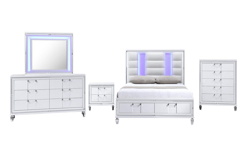 Olivia - 2 Drawers White Nightstand - B232-N