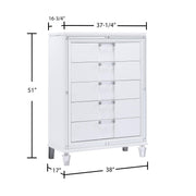 Olivia - 5 Drawers White Chest - B232-C