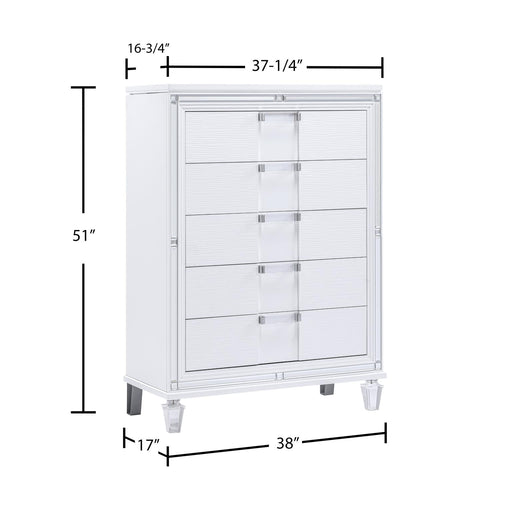 Olivia - 5 Drawers White Chest - B232-C