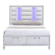Olivia - White Storage Queen Bed with LED Light - B232-Q-Bed