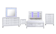 Olivia - White Storage Queen Bed with LED Light - B232-Q-Bed