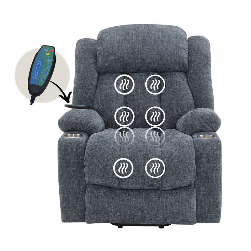 Omarion Power Recliner w/Lift, Heating & Massage - LV02996A