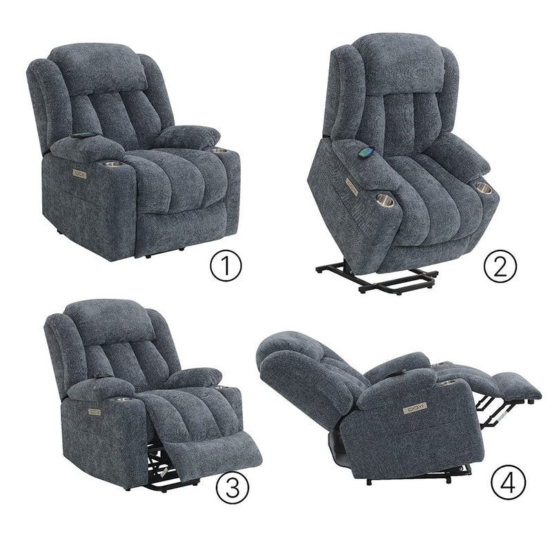 Omarion Power Recliner w/Lift, Heating & Massage - LV02996A