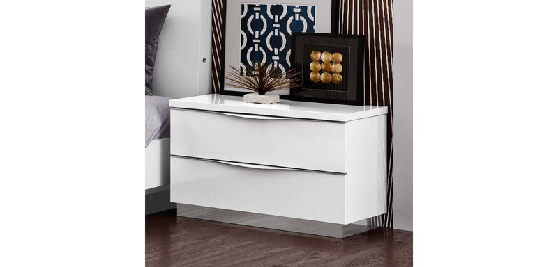 Onda White Nightstand - Lara FurnitureNightstand