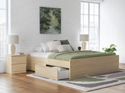 Onita Natural King Platform Bed with 1 Side Storage - EB9632B20
