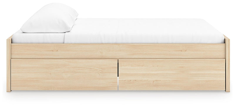 Onita Natural King Platform Bed with 1 Side Storage - EB9632B20