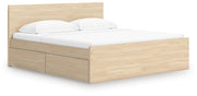 Onita Natural Queen Panel Platform Bed with 2 Side Storage - EB9632B18