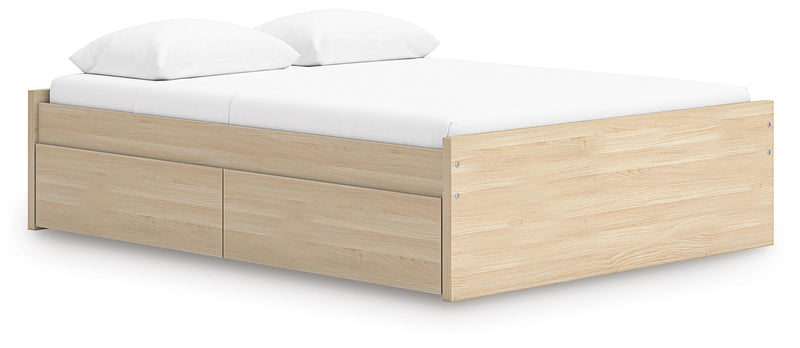 Onita Natural Queen Platform Bed with 1 Side Storage - EB9632B9