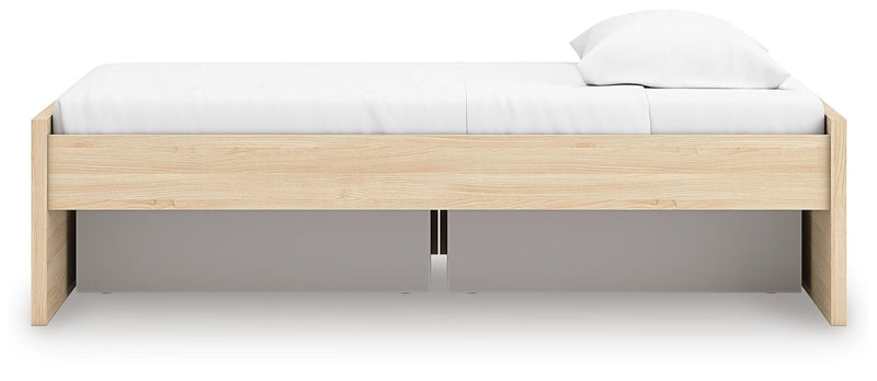 Onita Natural Twin Platform Bed with 1 Side Storage - EB9632B7
