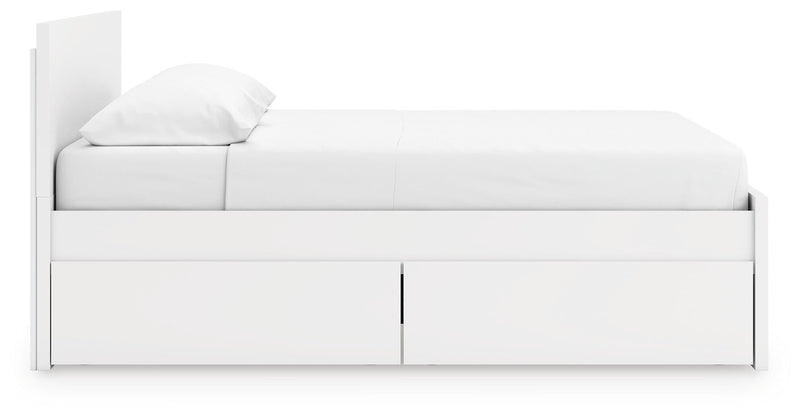 Onita White King Panel Platform Bed with 2 Side Storage - EB9630B21