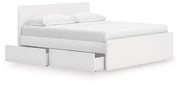 Onita White King Panel Platform Bed with Storage - EB9630B20