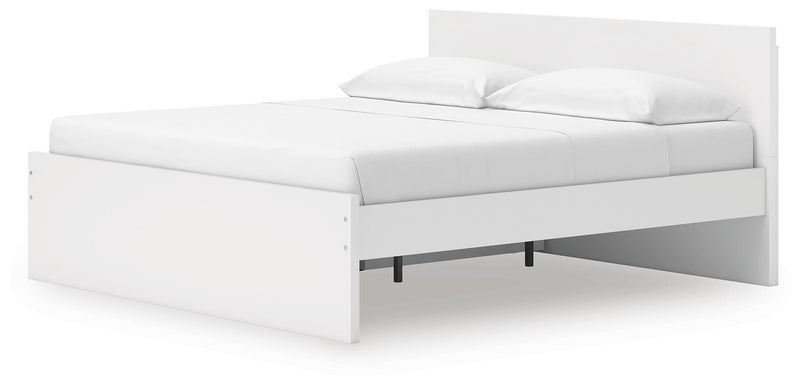 Onita White King Panel Platform Bed with Storage - EB9630B20