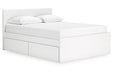 Onita White Queen Platform Bed with 1 Side Storage - Gate FurnitureQueen Bed