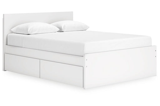 Onita White Queen Platform Bed with 2 Side Storage - Gate FurnitureQueen Bed