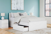 Onita White Queen Platform Bed with 2 Side Storage - Lara FurnitureQueen Bed
