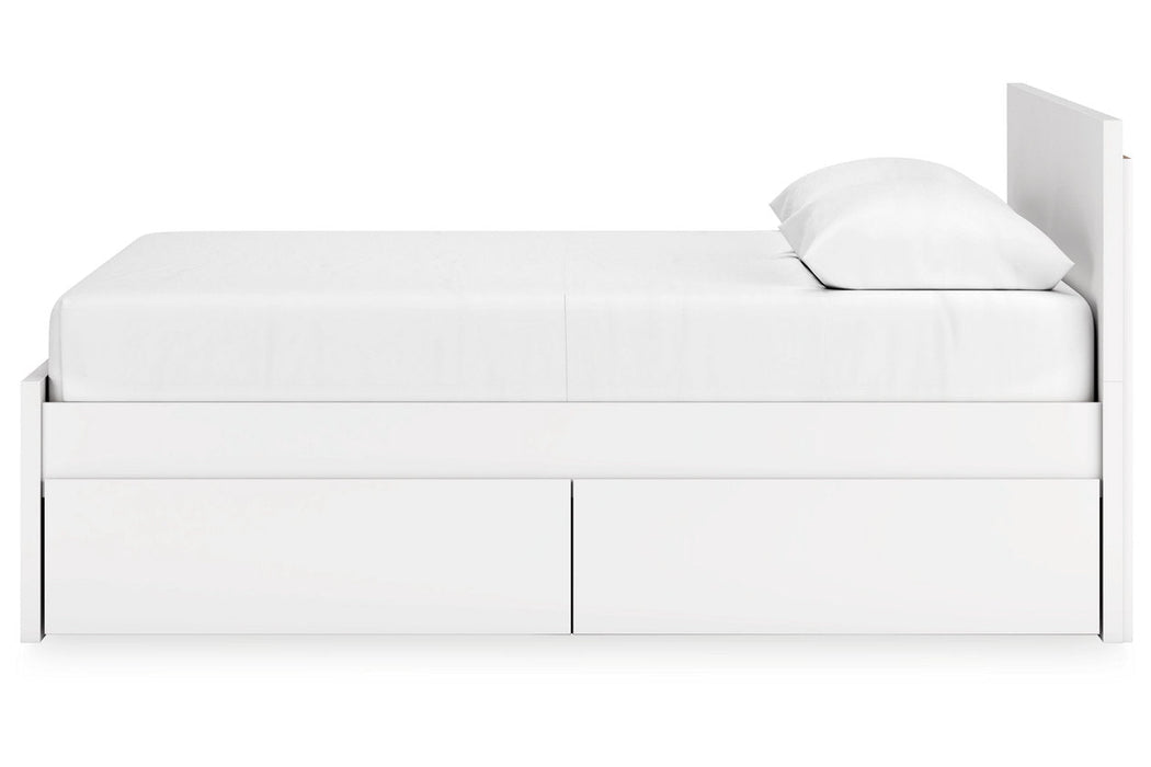 Onita White Queen Platform Bed with 2 Side Storage - Gate FurnitureQueen Bed