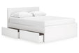 Onita White Queen Platform Bed with 2 Side Storage - Gate FurnitureQueen Bed