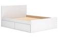 Onita White Queen Platform Bed with 2 Side Storage - Gate FurnitureQueen Bed