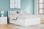 Onita White Queen Platform Bed with 2 Side Storage - Lara FurnitureQueen Bed