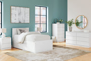 Onita White Youth One Side Storage Panel Platform Bedroom Set - Lara FurnitureYouth Bedroom Set