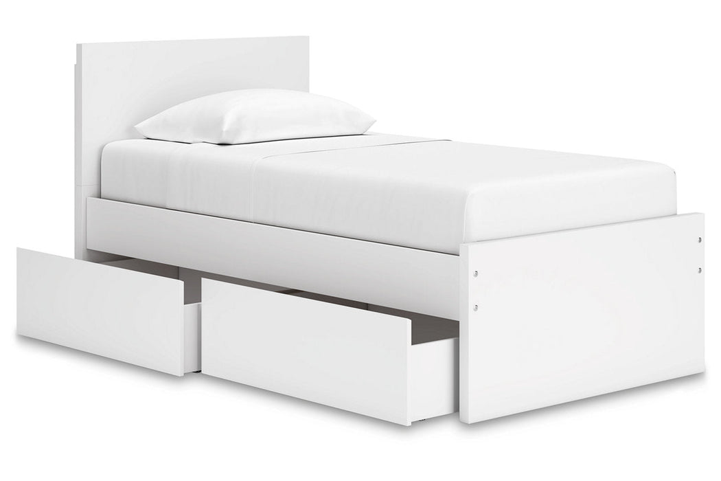 Onita White Youth One Side Storage Panel Platform Bedroom Set - Gate FurnitureYouth Bedroom Set