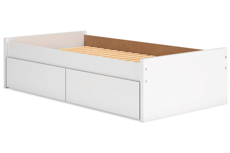 Onita White Youth One Side Storage Platform Bedroom Set - Gate FurnitureYouth Bedroom Set