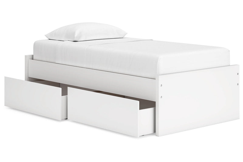 Onita White Youth One Side Storage Platform Bedroom Set - Gate FurnitureYouth Bedroom Set