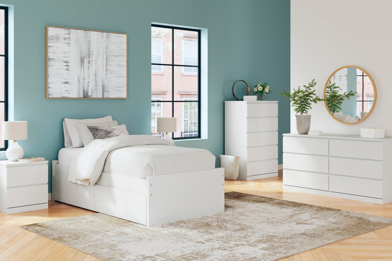 Onita White Youth One Side Storage Platform Bedroom Set - Gate FurnitureYouth Bedroom Set