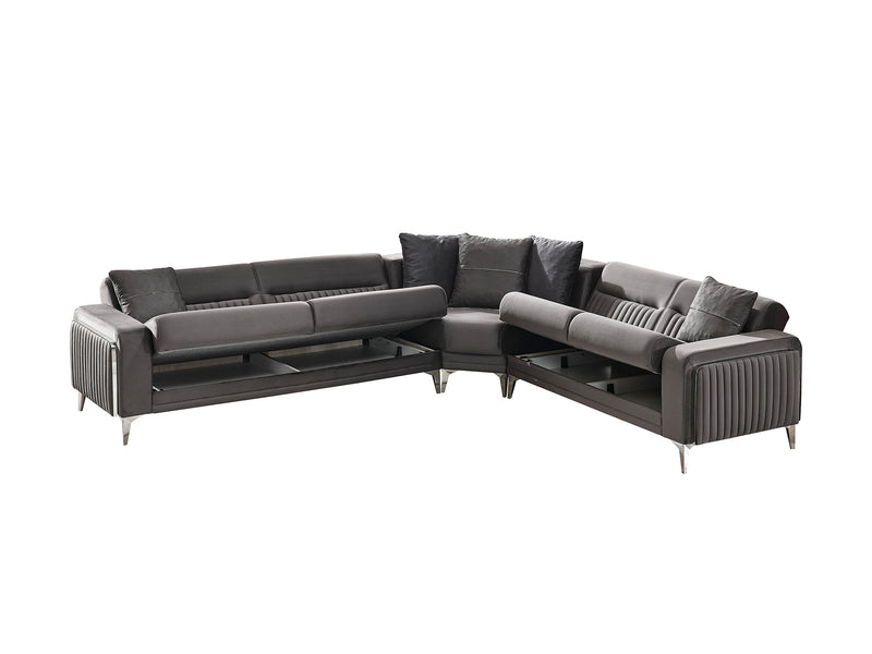 Onix Sectional Sofa in Anthracite - 200-SER-ONI-ANKA152-S