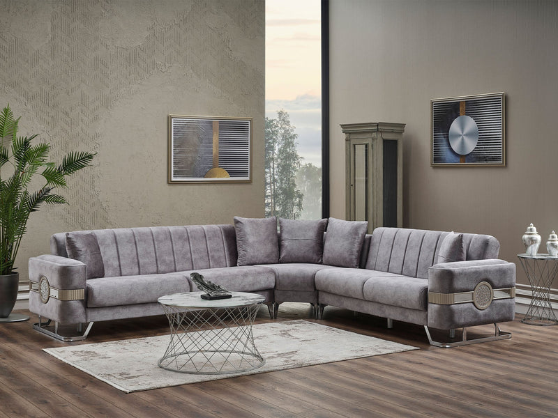 Opera Sectional Sofa in Grey - 200-SER-OPE-TURKO375-S