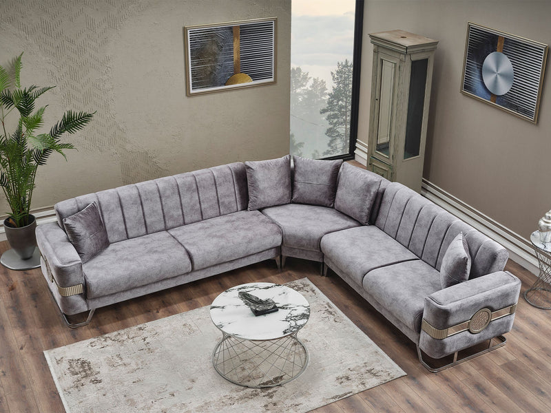 Opera Sectional Sofa in Grey - 200-SER-OPE-TURKO375-S