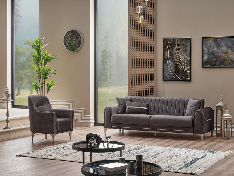 Orion 4-pieces (Sofa & Loveseat & 2 Chair) Livingroom Set Grey in Grey - 101-ORI-TUR376-3211