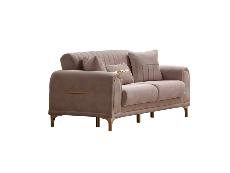 Orion Convertible Loveseat Cream in Cream - 101-ORI-TUR276-2
