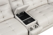Orion - Ice Power Sectional with Power Recliner LAF and Power Headrest, 2nd Seat Power Reclıner and Power Headrest on LAF, Power Recliner RAF with Power Headrest, Storage Console, Pull-out Cup Holder, Wireless Charger, USB Charger - S407-Sectional