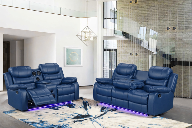Orlando Blue Sofa & Loveseat - ORLANDO-BL-SLS