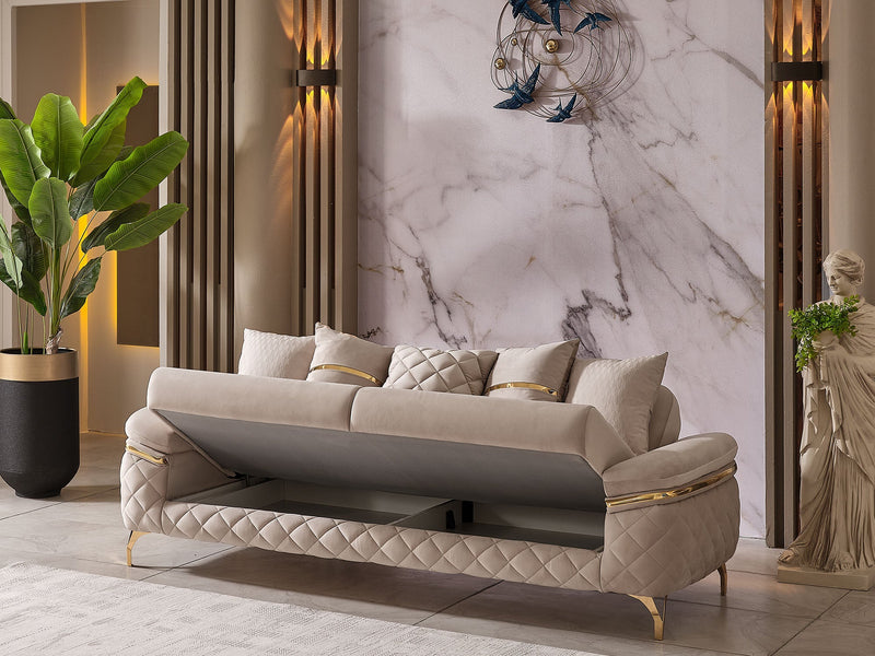 Orlando Convertible Sofa Beige in Beige - 101-ORL-AN529-3