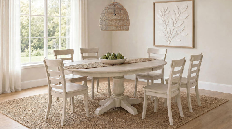 Orrison Oval 62-inch Wood Extension Leaf Dining Table Linen - 121261