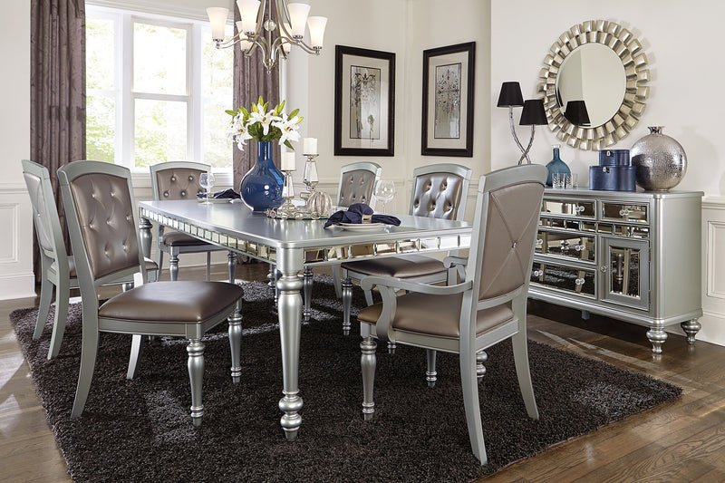Orsina Silver Mirrored Extendable Dining Set - Lara FurnitureDining Room Set