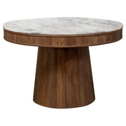 Ortega Round 46-inch Marble Top Wood Dining Table Natural - 105141