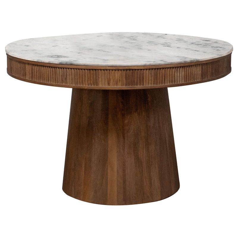 Ortega Round 46-inch Marble Top Wood Dining Table Natural - 105141