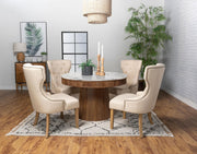 Ortega Round 46-inch Marble Top Wood Dining Table Natural - 105141