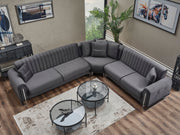 Oscar Sectional Sofa in Anthracite - 200-SER-OSC-ANKA154-S