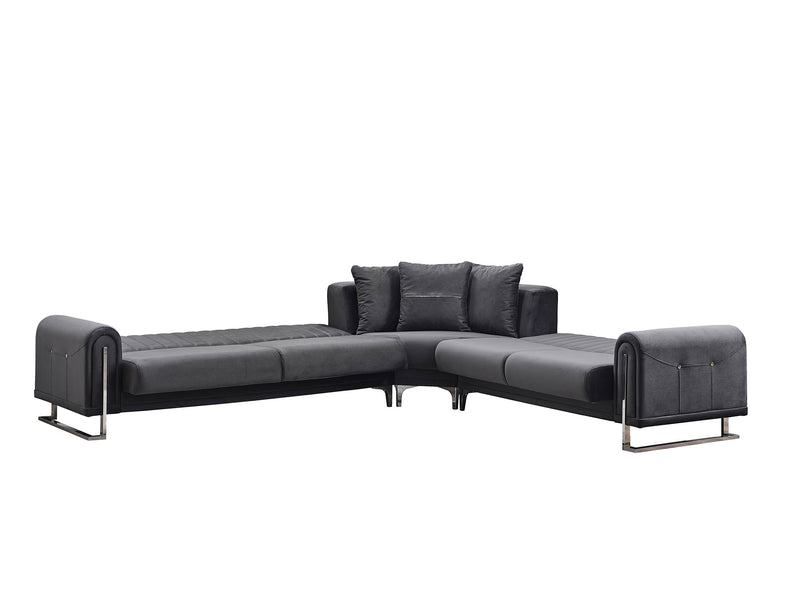 Oscar Sectional Sofa in Anthracite - 200-SER-OSC-ANKA154-S