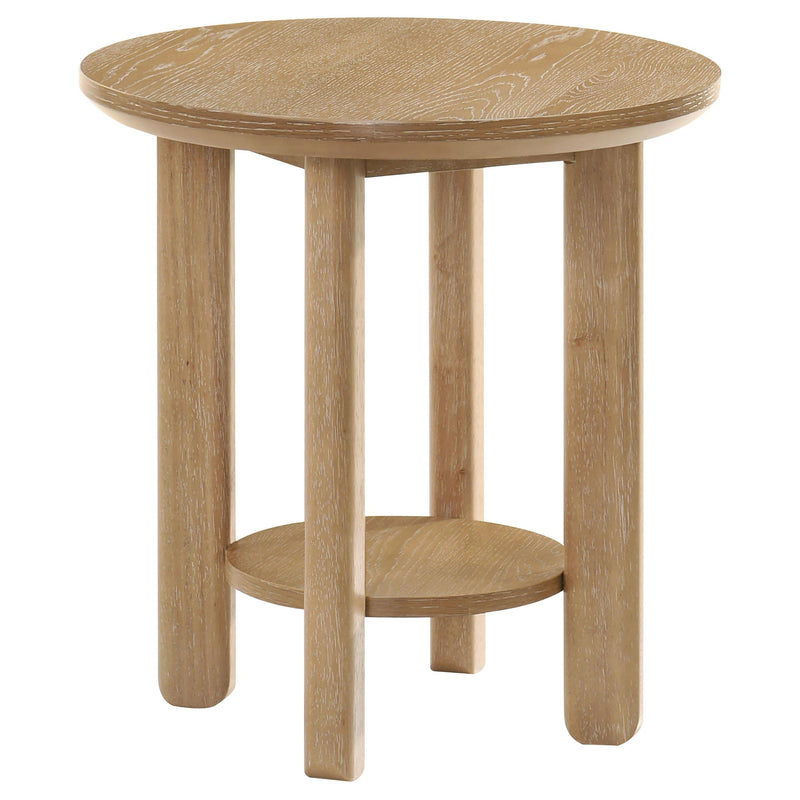 Ottowa 2-piece Round Wood Coffee Table Set Light Oak - 706298-S2