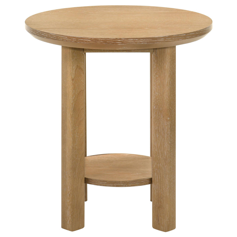 Ottowa 2-piece Round Wood Coffee Table Set Light Oak - 706298-S2