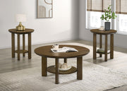 Ottowa 3-piece Round Wood Coffee Table Set Brown - 706308-S3