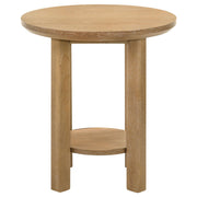 Ottowa 3-piece Round Wood Coffee Table Set Light Oak - 706298-S3