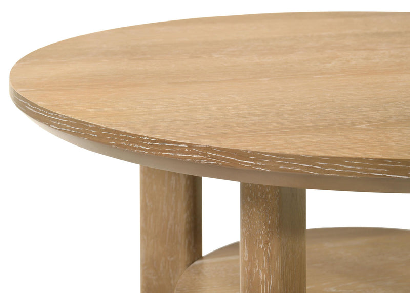 Ottowa 3-piece Round Wood Coffee Table Set Light Oak - 706298-S3