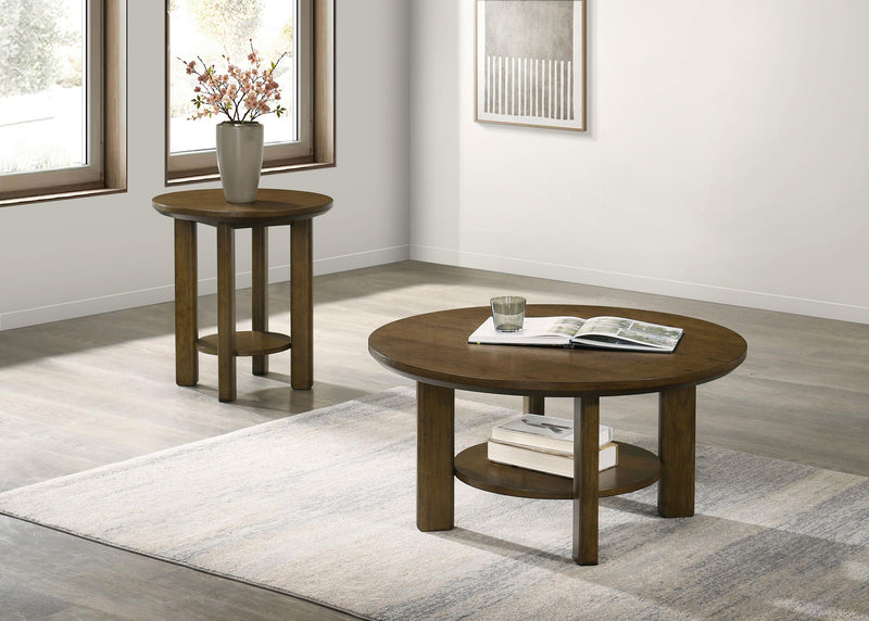 Ottowa 35-inch Round Wood Cocktail Coffee Table Brown - 706308