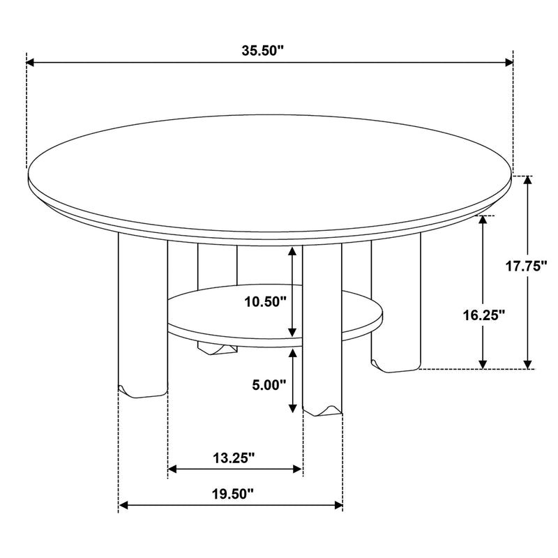 Ottowa 35-inch Round Wood Cocktail Coffee Table Brown - 706308